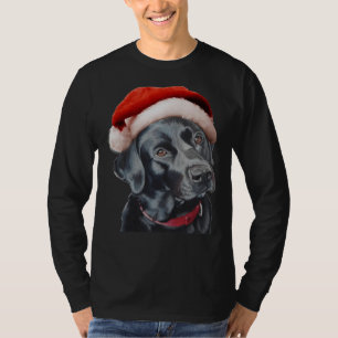 Black Labrador At Christmas T-Shirt