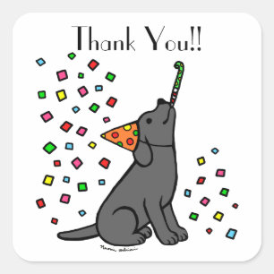 Black Labrador Birthday Party Stickers