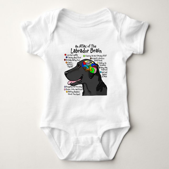 Black Labrador Brain Atlas Baby Bodysuit (Front)