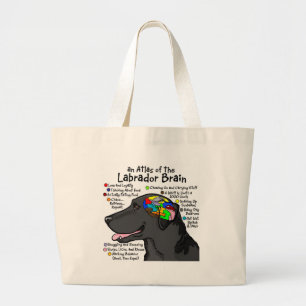 Black Labrador Brain Atlas Large Tote Bag