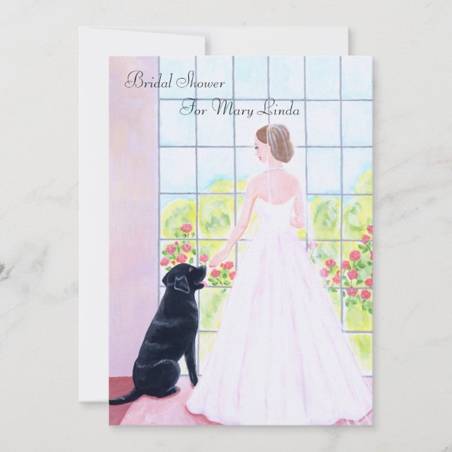 Black Labrador Bridal Shower Invitation (Front)