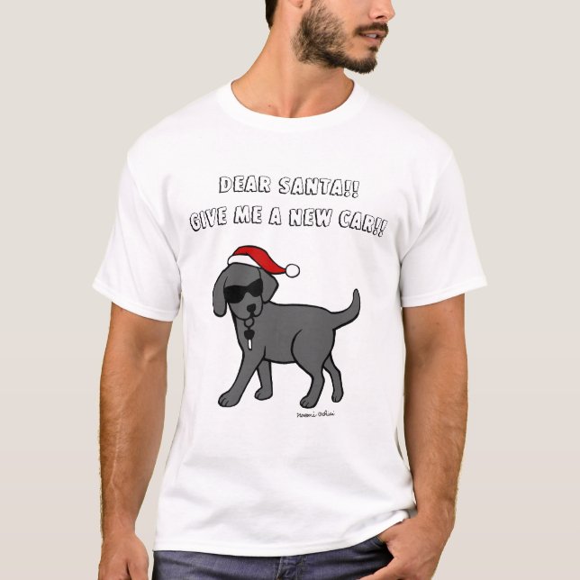 Black Labrador Cartoon Christmas Shirts (Front)