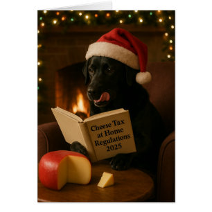 Black Labrador 'Cheese Tax' Christmas card