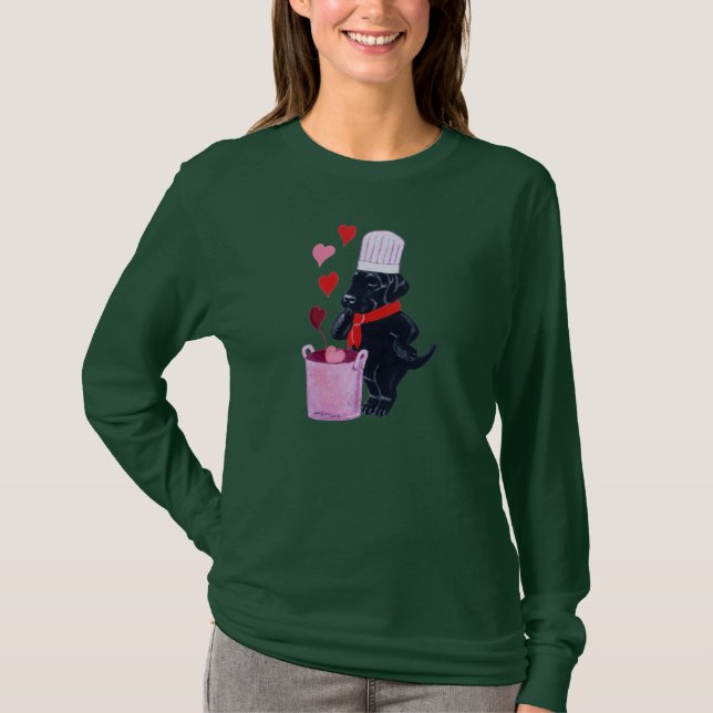 Black Labrador Chef Painting T-Shirt (Front)