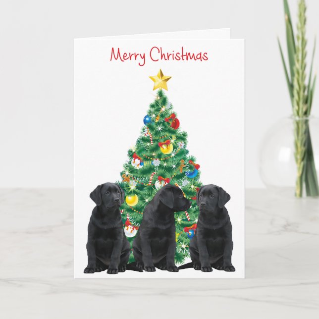 Black Labrador Christmas Card (Front)