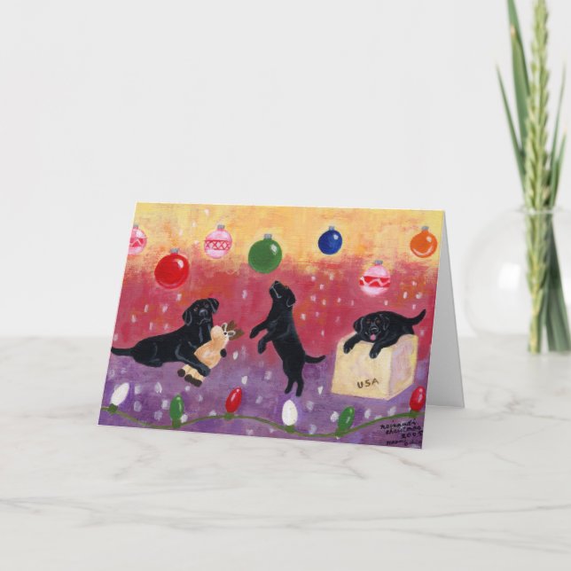 Black Labrador Christmas Cards (Front)