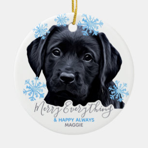 Black Labrador Christmas - Cute Puppy Black Lab Ceramic Tree Decoration