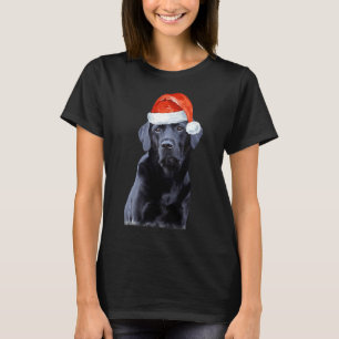 Black Labrador Christmas Cute Santa Dog T-Shirt