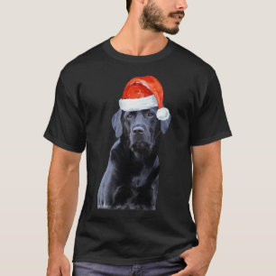 Black Labrador Christmas Cute Santa Dog T-Shirt