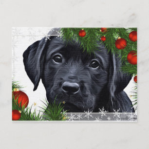 Black Labrador Christmas - Dog Holiday - Black Lab Postcard