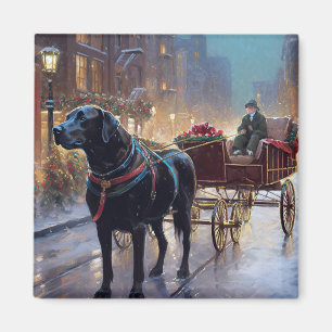 Black Labrador Christmas Festive Season Magnet