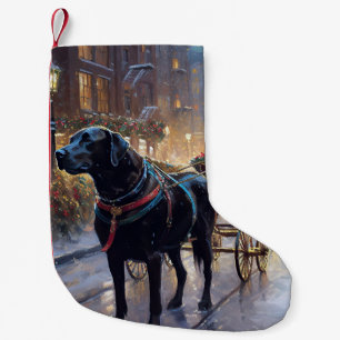 Black Labrador Christmas Festive Season  Small Christmas Stocking