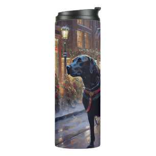 Black Labrador Christmas Festive Season  Thermal Tumbler