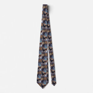 Black Labrador Christmas Festive Season  Tie