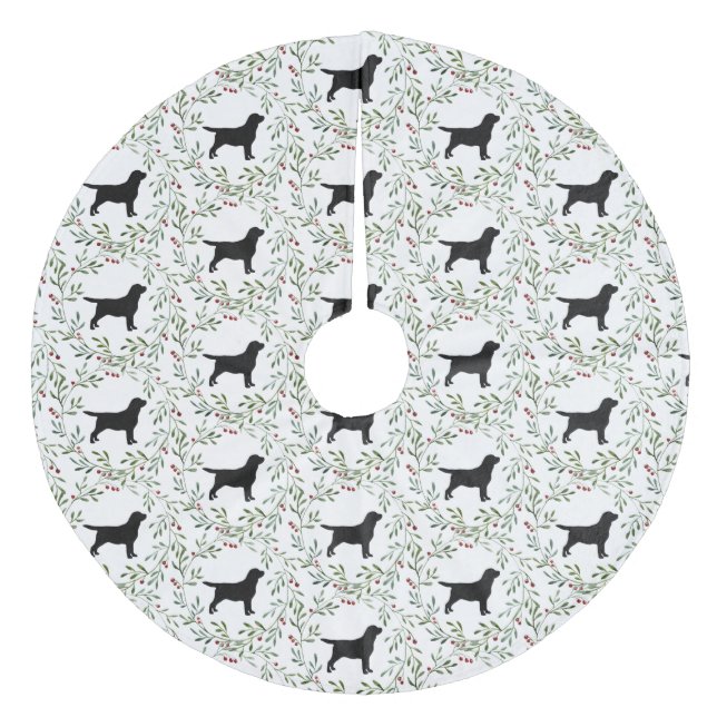 Black Labrador - Christmas Holiday - Dog Black Lab Fleece Tree Skirt (Front)