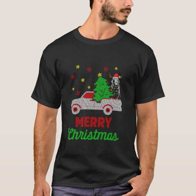 Black Labrador Christmas Merry Pet Dog Lover  T-Shirt (Front)