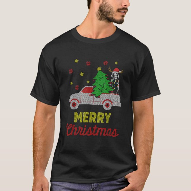 Black Labrador Christmas Merry Pet Dog Lover  T-Shirt (Front)
