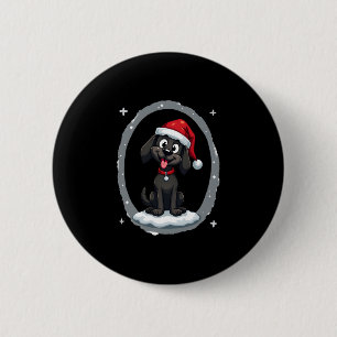 Black Labrador Christmas Santa Hat Xmas Pajama T-S 6 Cm Round Badge