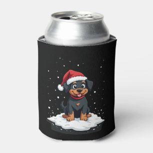 Black Labrador Christmas Santa Hat Xmas Pajama T-S Can Cooler