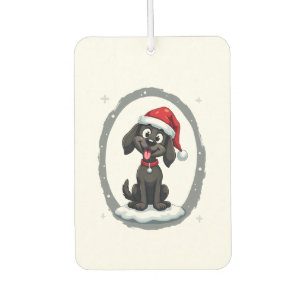 Black Labrador Christmas Santa Hat Xmas Pajama T-S Car Air Freshener