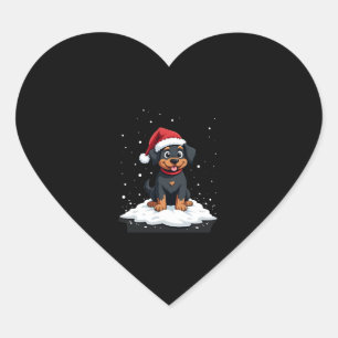 Black Labrador Christmas Santa Hat Xmas Pajama T-S Heart Sticker