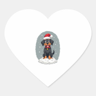 Black Labrador Christmas Santa Hat Xmas Pajama T-S Heart Sticker