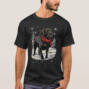 Black Labrador Christmas Santa Hat Xmas Pajama  T-Shirt