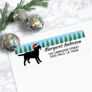 Black Labrador Christmas Santa Return Address