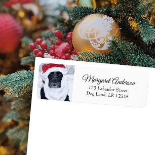 Black Labrador Christmas Snow Return Address