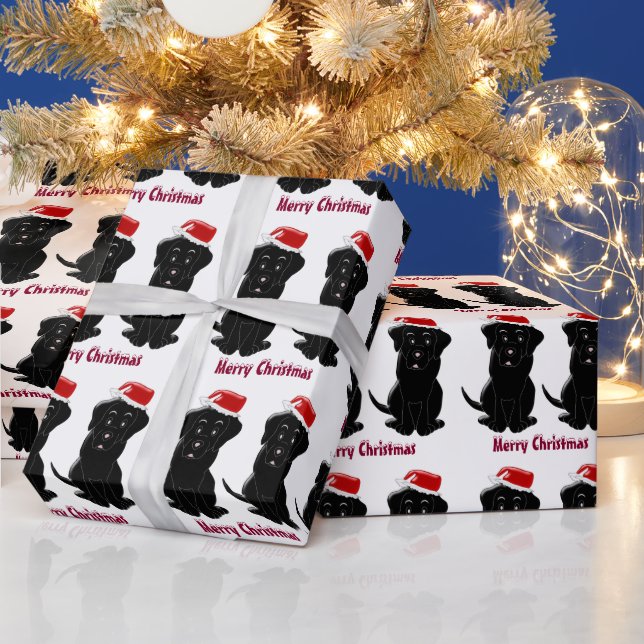 Black Labrador Christmas Wrapping Paper (Holidays)