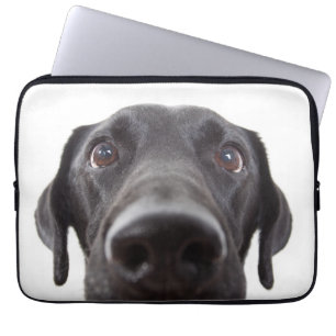 Black Labrador Closeup Portrait Laptop Sleeve
