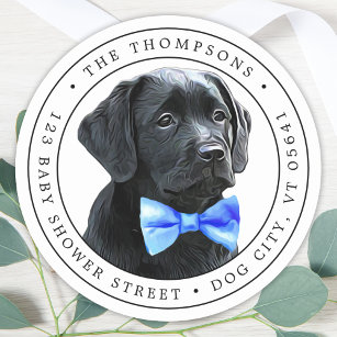 Black Labrador Cute Puppy Dog Return Address Label