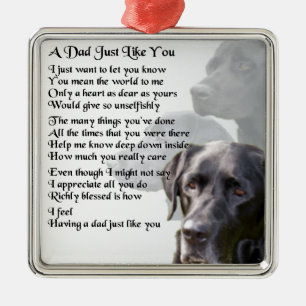 Black Labrador  Dad Poem Metal Tree Decoration