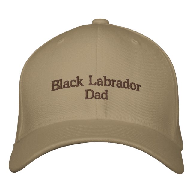 Black Labrador Dad Text Embroidered Hat (Front)