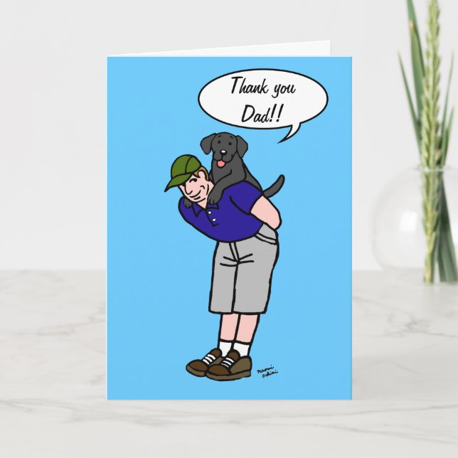 Black Labrador Daddy in Blue Card (Front)
