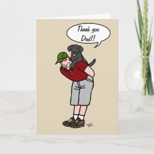 Black Labrador Daddy in Red Father's Day Card