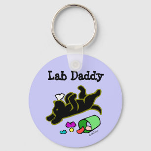 Black Labrador Daddy Key Ring