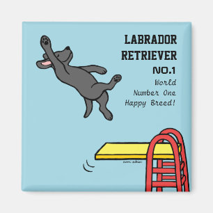 Black Labrador Diving Magnet