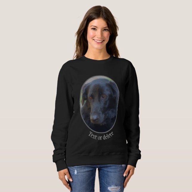 Black Labrador Dog Art Personalised  Sweatshirt (Front Full)