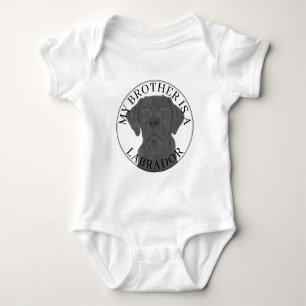 Black Labrador Dog Baby Bodysuit