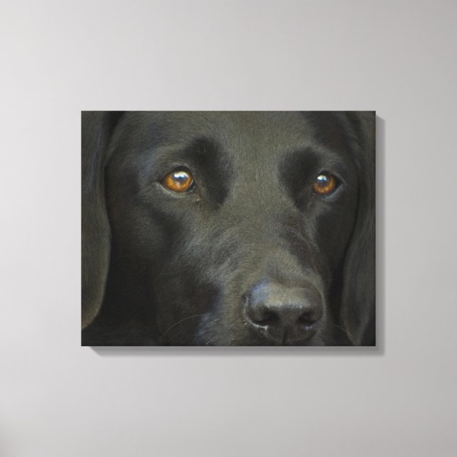 Black Labrador Dog Canvas Print (Front)
