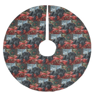 Black Labrador Dog Christmas Festive Brushed Polyester Tree Skirt