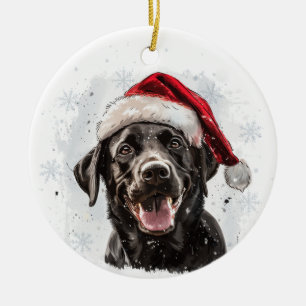 Black Labrador Dog Christmas Personalized Ceramic Tree Decoration