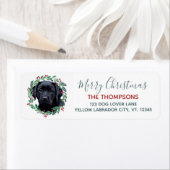 Black Labrador Dog Christmas Return Address Label (Insitu)