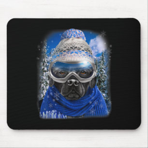 Black Labrador Dog In Winter Ski Mouse Mat