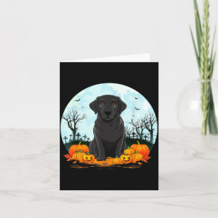 Black Labrador Dog Lovers Boys Girls Halloween Card