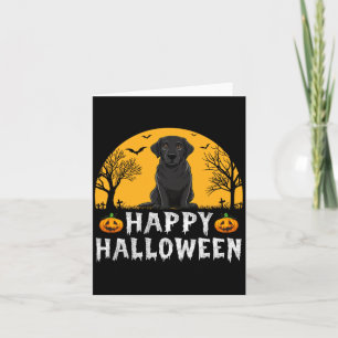Black Labrador Dog Men Women Kids Happy Halloween Card