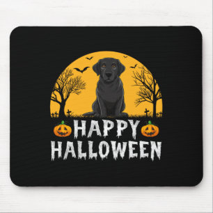 Black Labrador Dog Men Women Kids Happy Halloween Mouse Mat