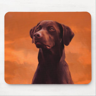 Black Labrador Dog Portrait Mouse Mat