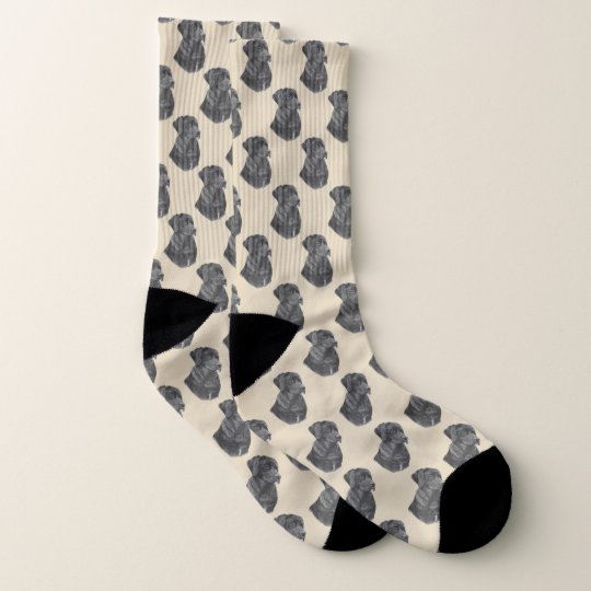 Black Labrador Dog Portrait Original Art Design Socks Zazzle Co Uk